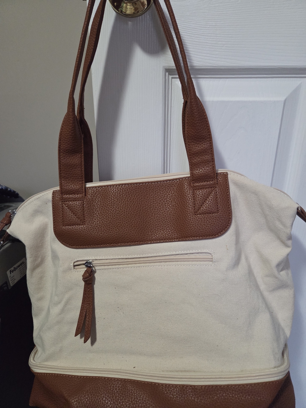 Graf Lantz Carry-On Travel Weekender Canvas Vegan Leather Bag EUC